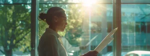 a government employee reviewing a list of approved federal contractors in the system for award management (sam).