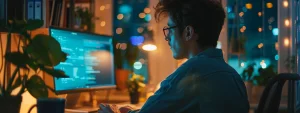 a person accessing the sam registration renewal process on a computer.