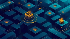 Create an image showcasing a labyrinth, with 12 clear steps marked by checkpoints, leading to a treasure chest symbolizing Federal Procurement, all set against the backdrop of SAM's logo