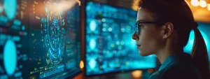 a person accessing the system for award management on a computer.
